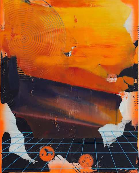 Rayk Goetze: Himmel mediterran, 2020, Öl und Acryl auf Leinwand, 100 x 80 cm

